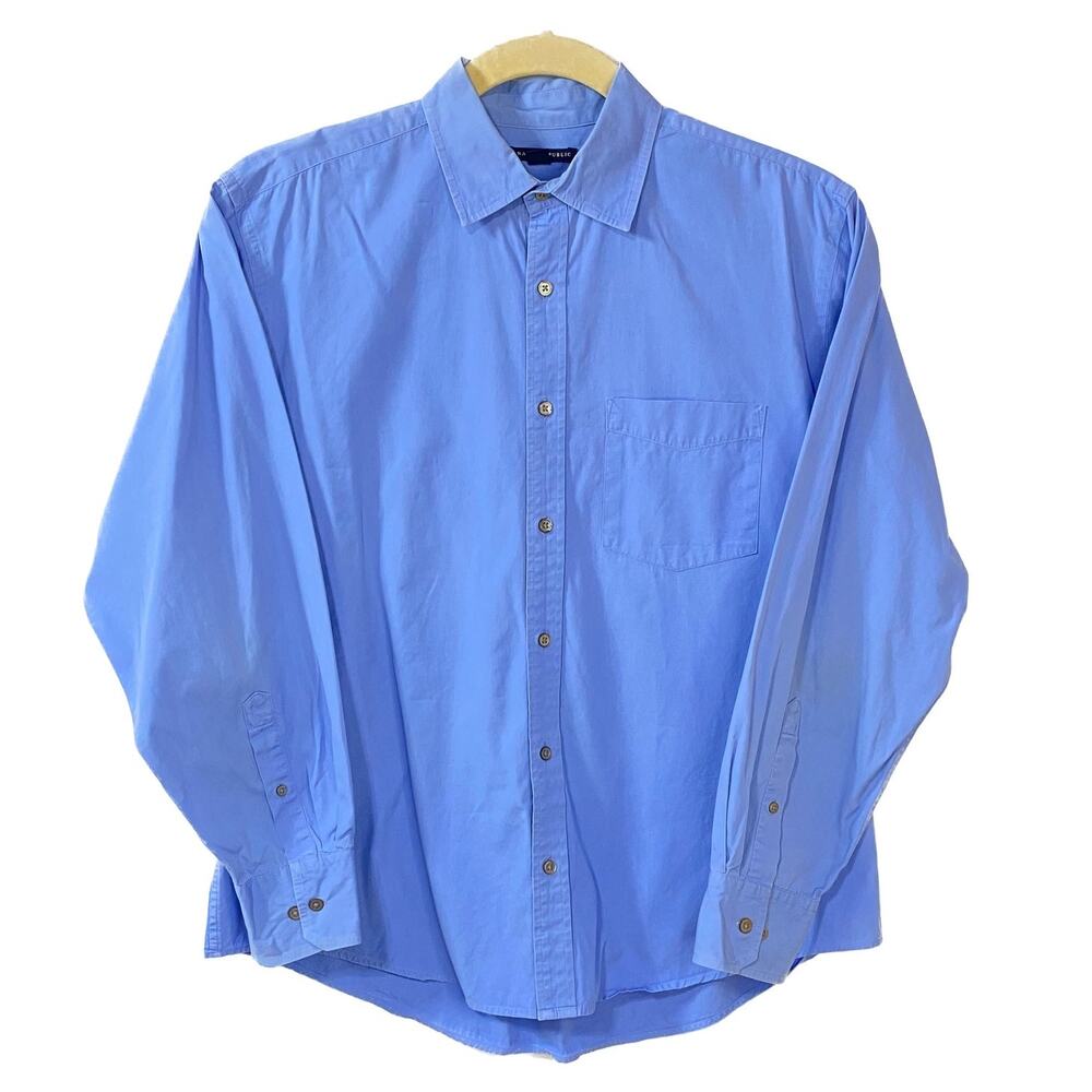 Banana Republic Black Label Men's Blue Button-Down Shirt Size Large